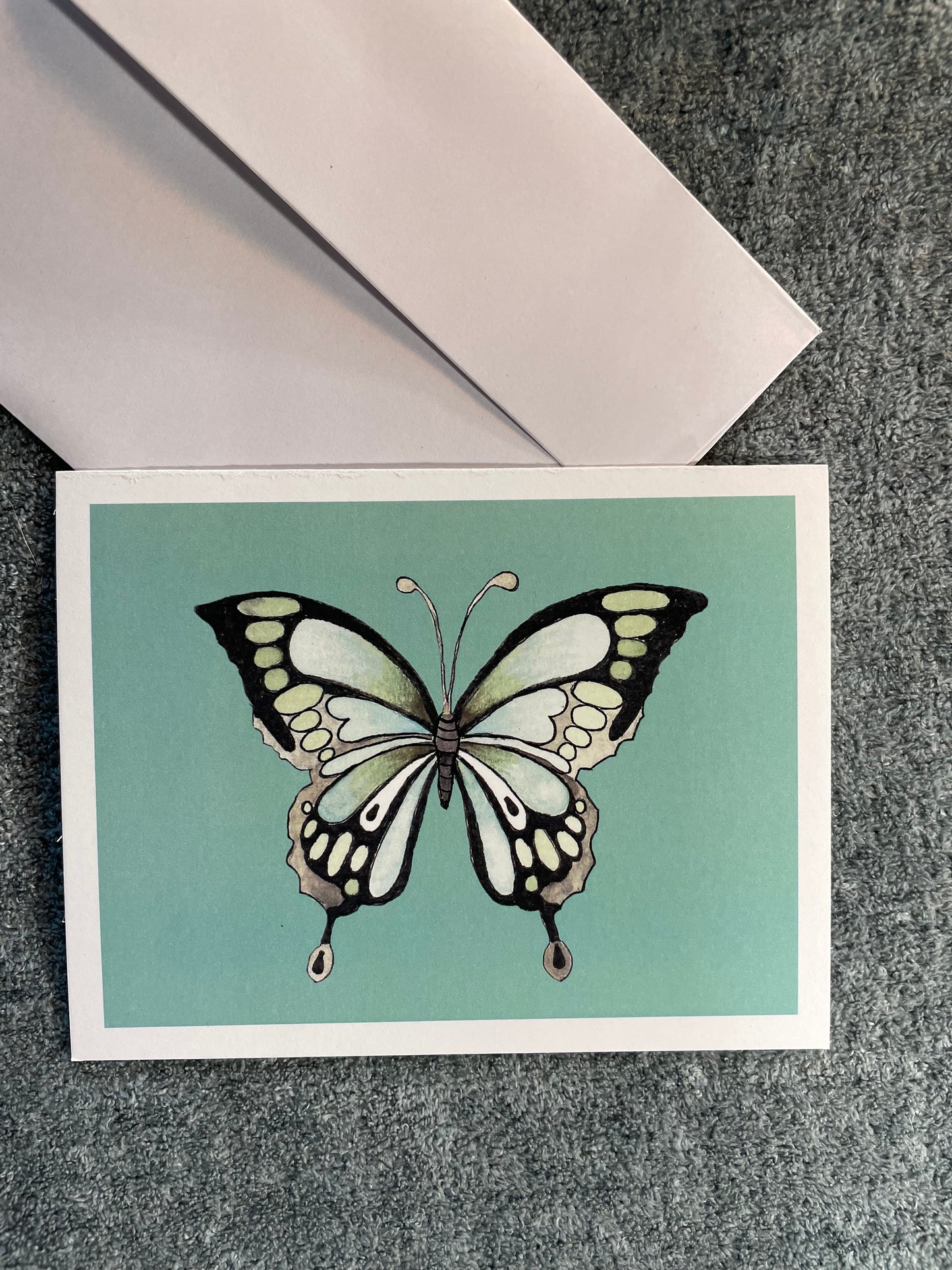 Aqua Butterfly with Aqua Background