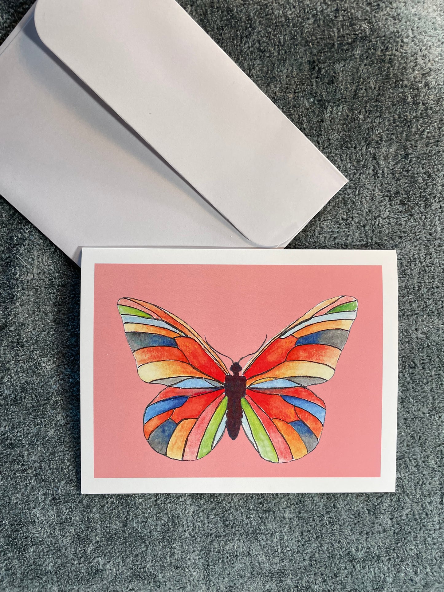 Multi Colored Butterfly with Colored Background