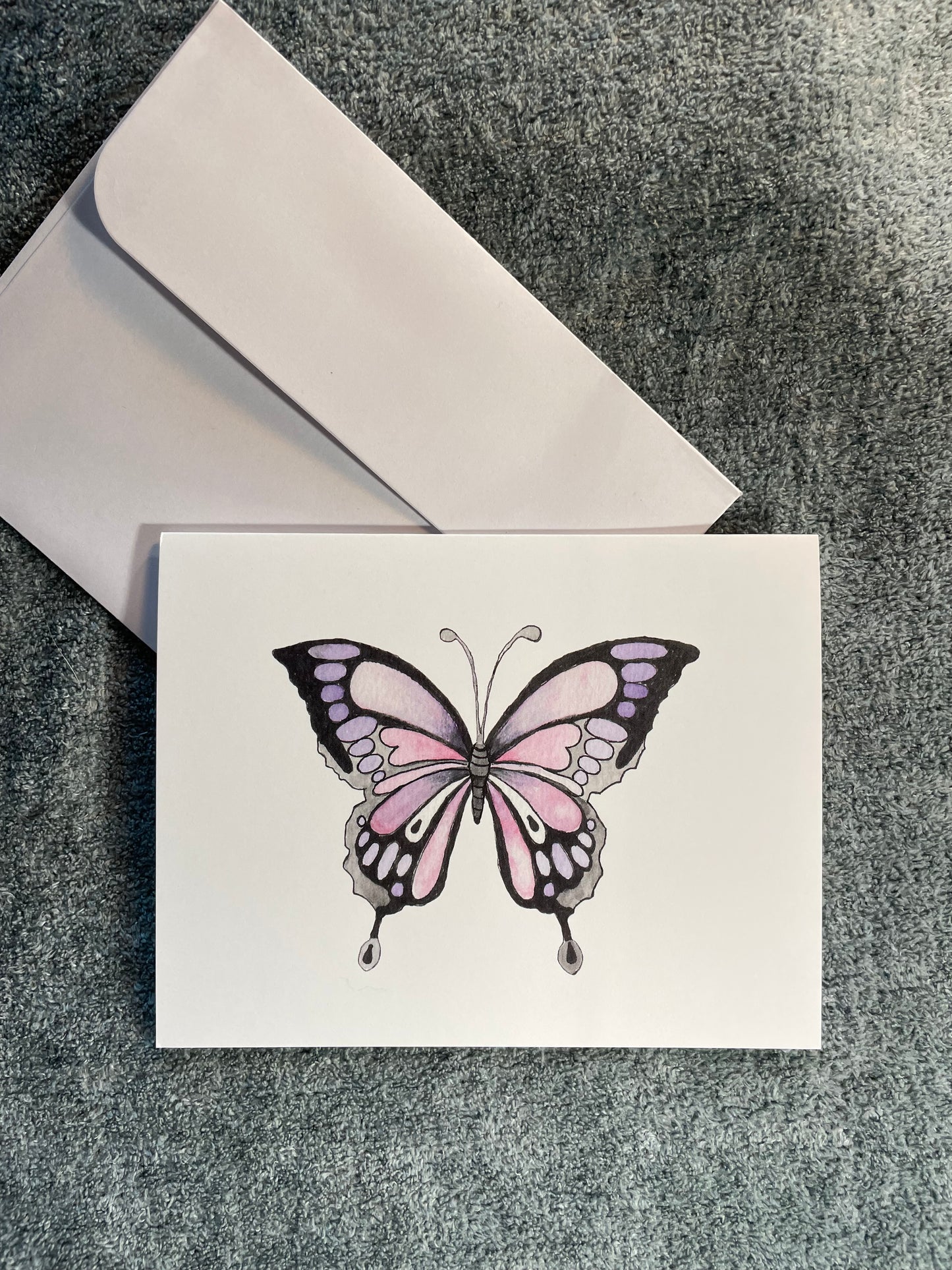 Purple Butterfly with White Background